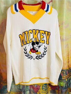 Mickey Mouse Adult Unisex Vintage Varsity Sweater, Exclusively at Macy's